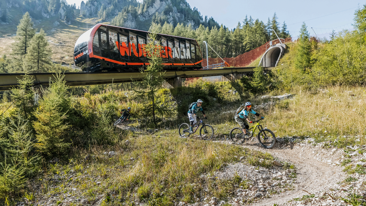Zwei Biker am Single-Trail Wurzeralm