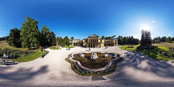 Foto Oberösterreich Tourismus GmbH/Johann Steininger: 360-Grad Panorama der Kaiservilla in Bad Ischl im Salzkammergut.