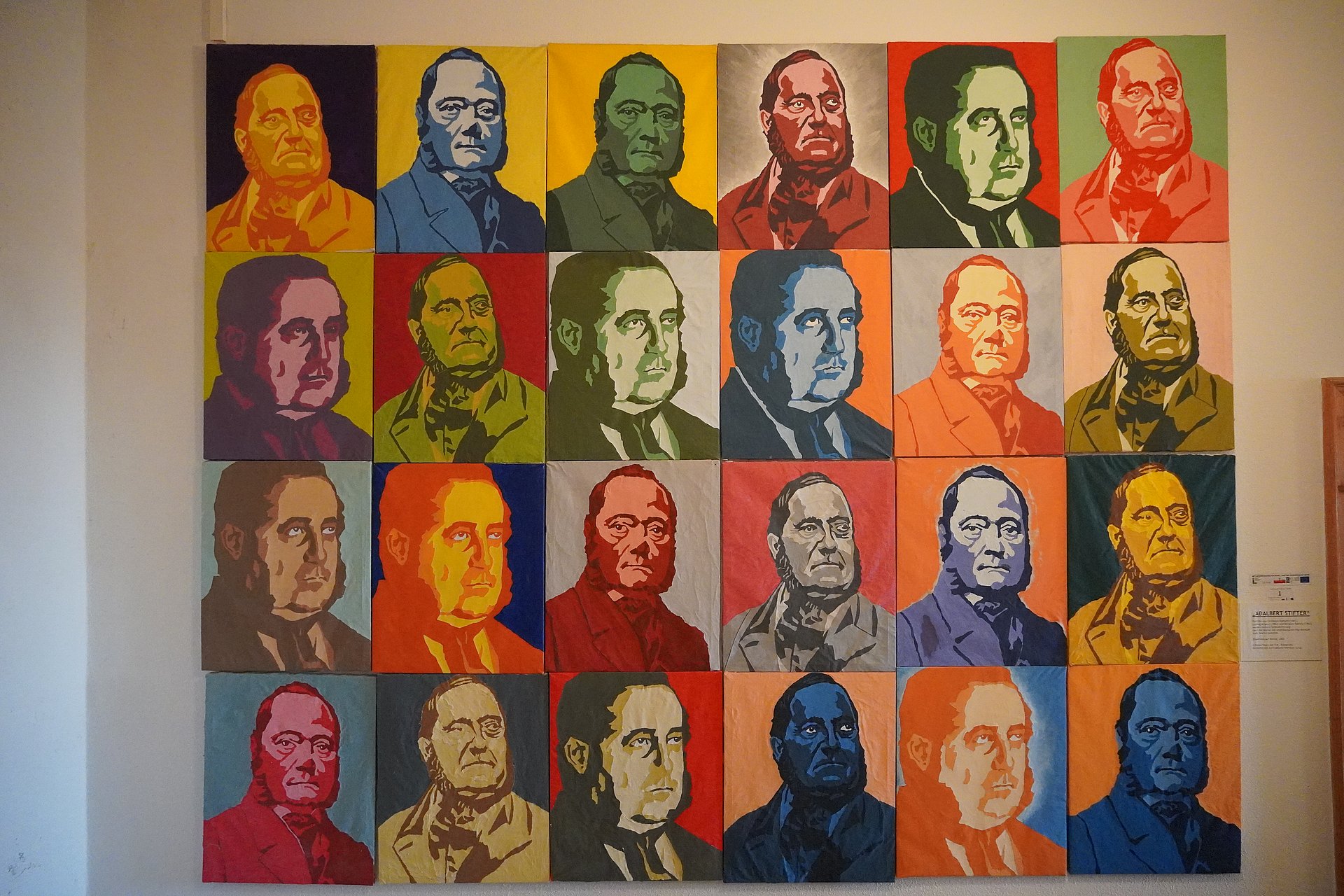 Verschiedene Gemälde in bunten Farben von Adalbert Stifter.

